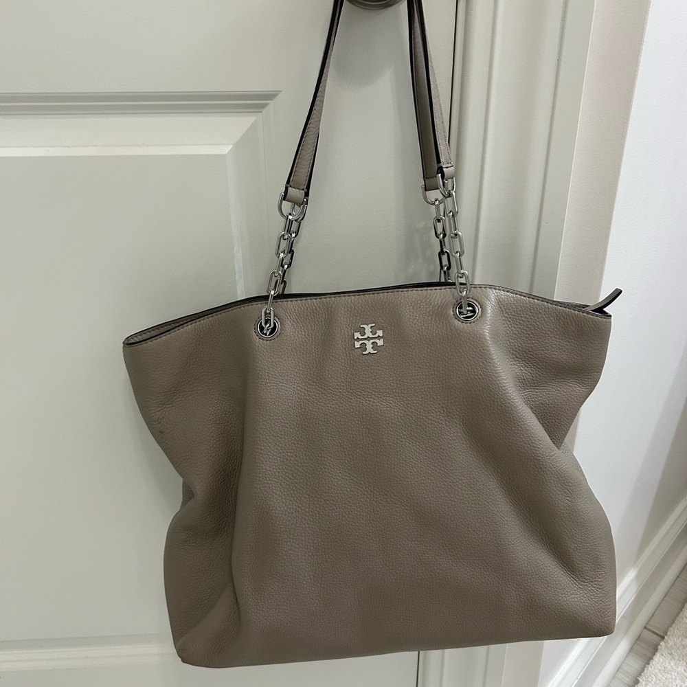 Tory Burch Taupe Leather Tote